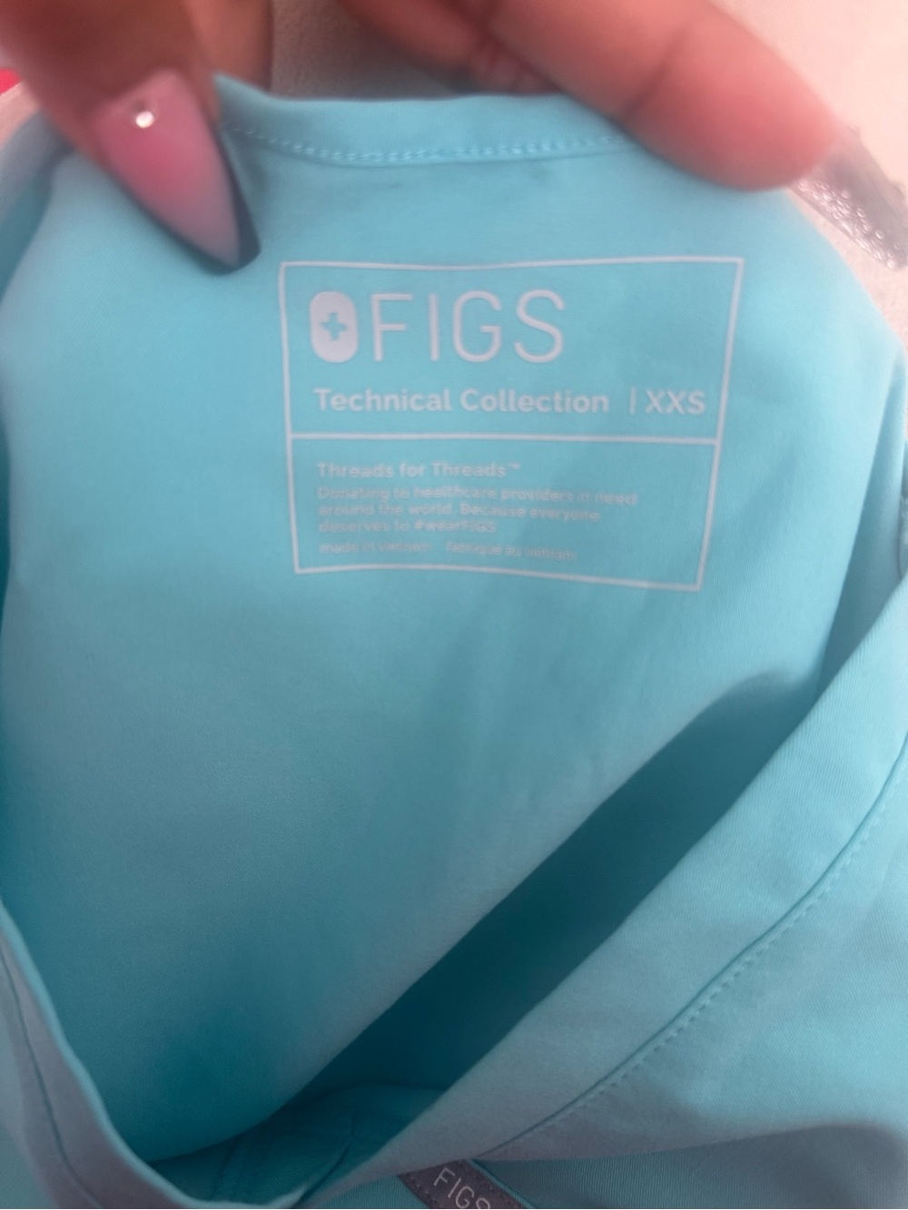 Figs Women's Teal V-Neck Medical Tunic - Picture 3 of 4